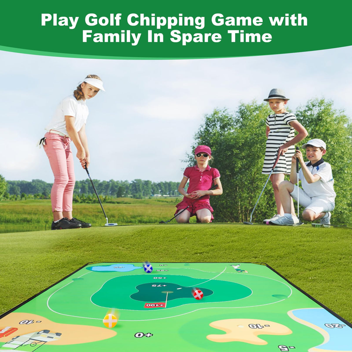 SJEhome golf chipping mat foldable setup for quick, on-the-go training.