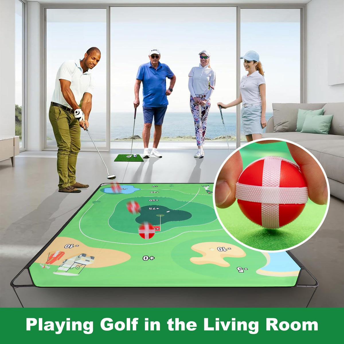 SJEhome golf chipping mat indoor practice aids year-round skill building.