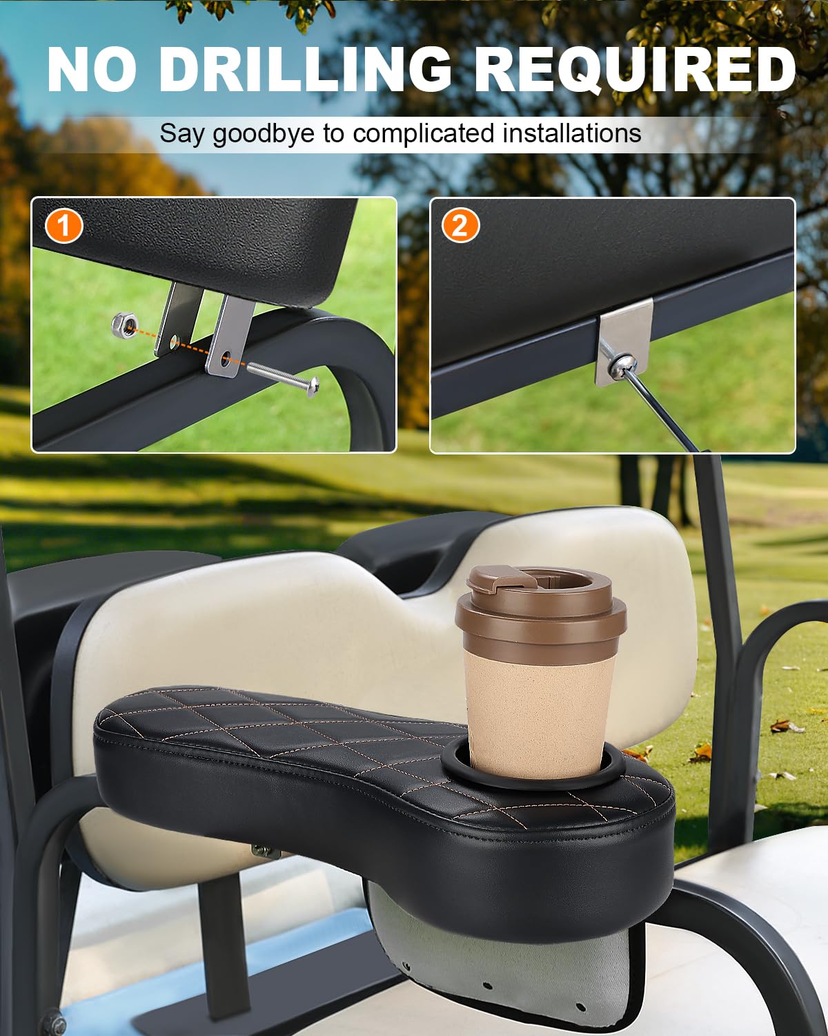 SKYJDM universal 1-inch square tube compatibility for EZGO and Club Car models.