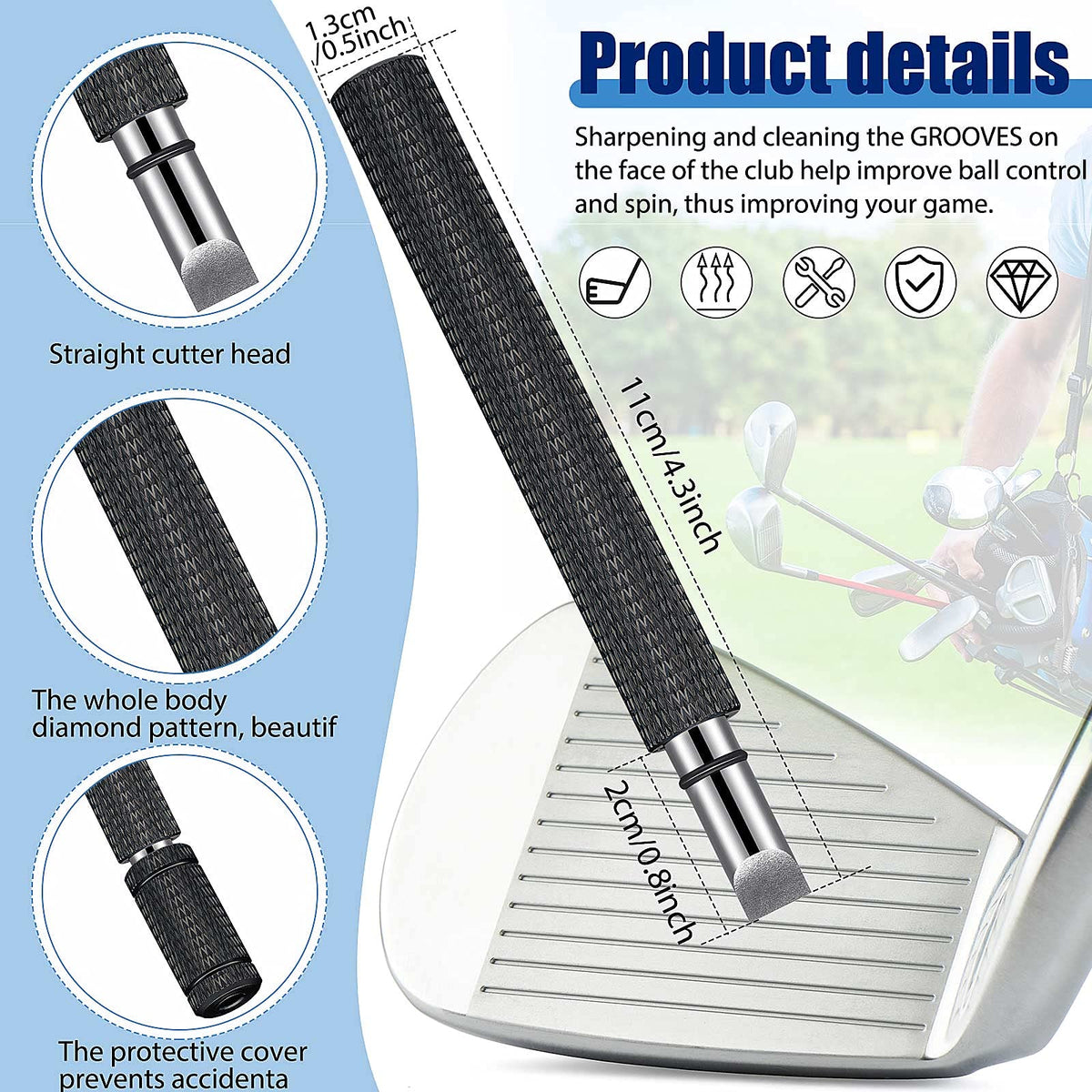 Skylety 6-head groove sharpener for quick re-grooving and debris removal