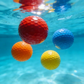 Skylety blue glow golf ball shown for night play on water surfaces.