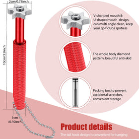 Skylety retractable golf cleaning brush with dual bristles for thorough club and shoe cleaning.