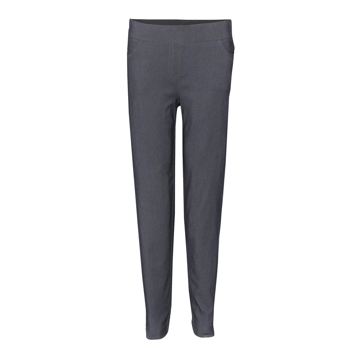 SLIM-SATION pull-on ankle pants in charcoal offer all-day comfort and a sleek silhouette.