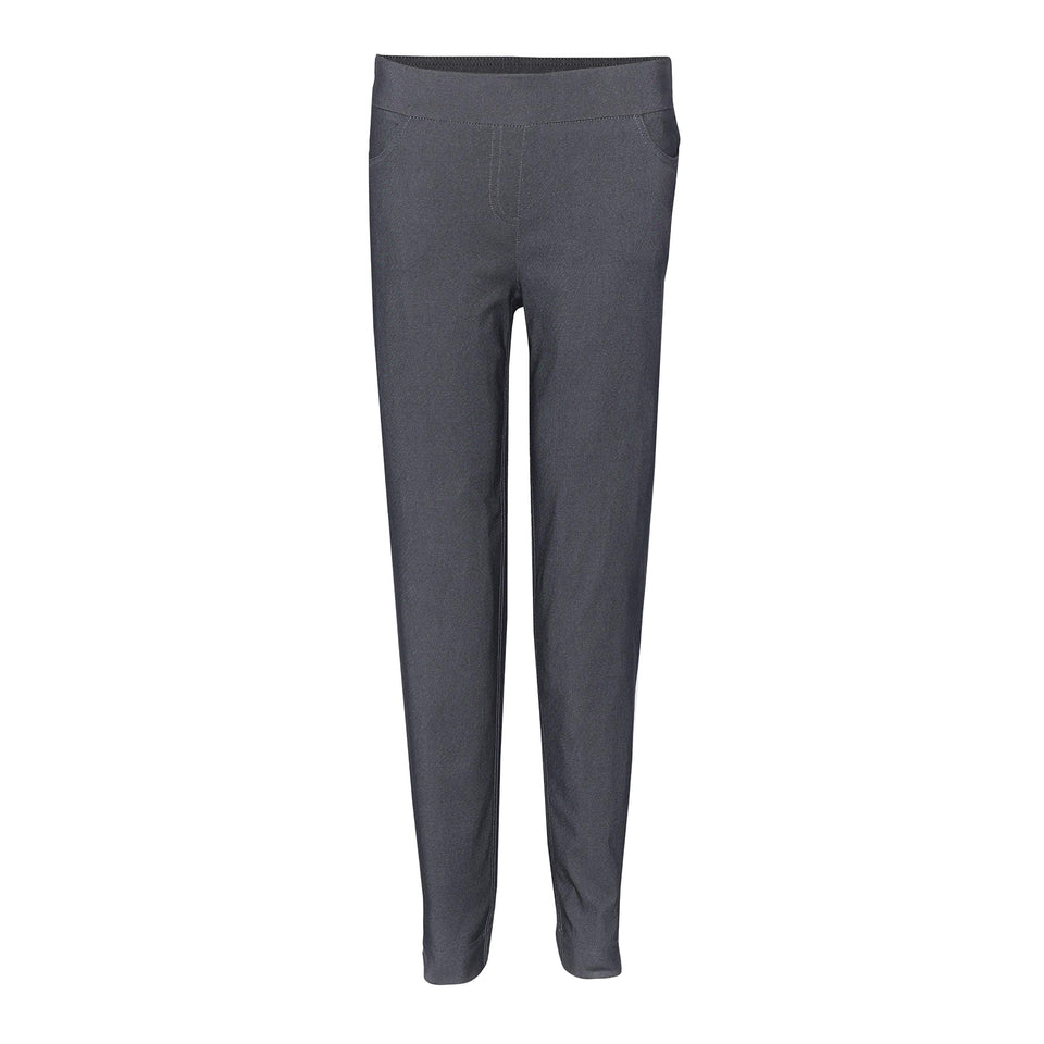 SLIM-SATION pull-on ankle pants in charcoal offer all-day comfort and a sleek silhouette.