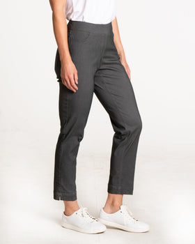 SLIM-SATION tummy-control panel shapes the waist for a flattering fit.