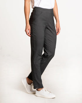 SLIM-SATION pant with tummy-control panel offers flattering silhouette and all-day comfort.