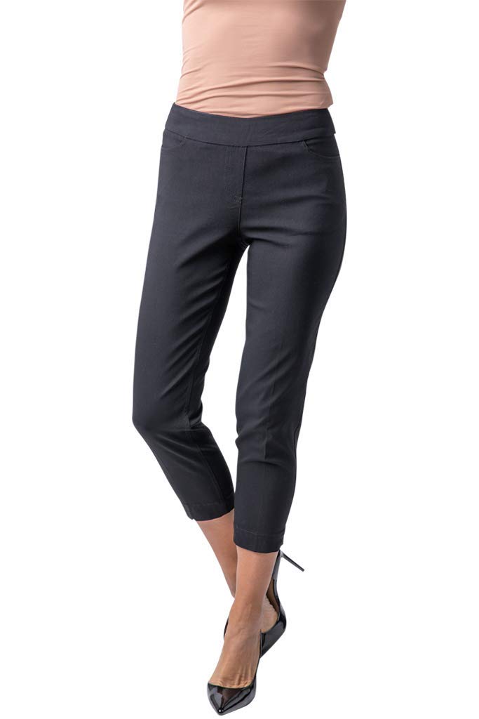 SLIM-SATION women's golf skinny crop with pockets, front view, comfortable tummy control for all-day wear