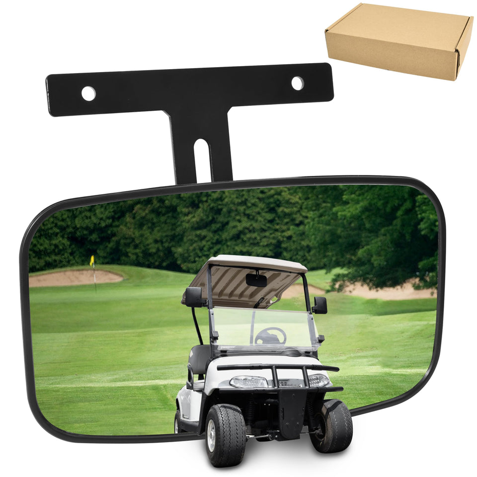 SLORIMOD extra-wide center rearview mirror offers panoramic visibility for EZGO, Yamaha, and Club Car carts