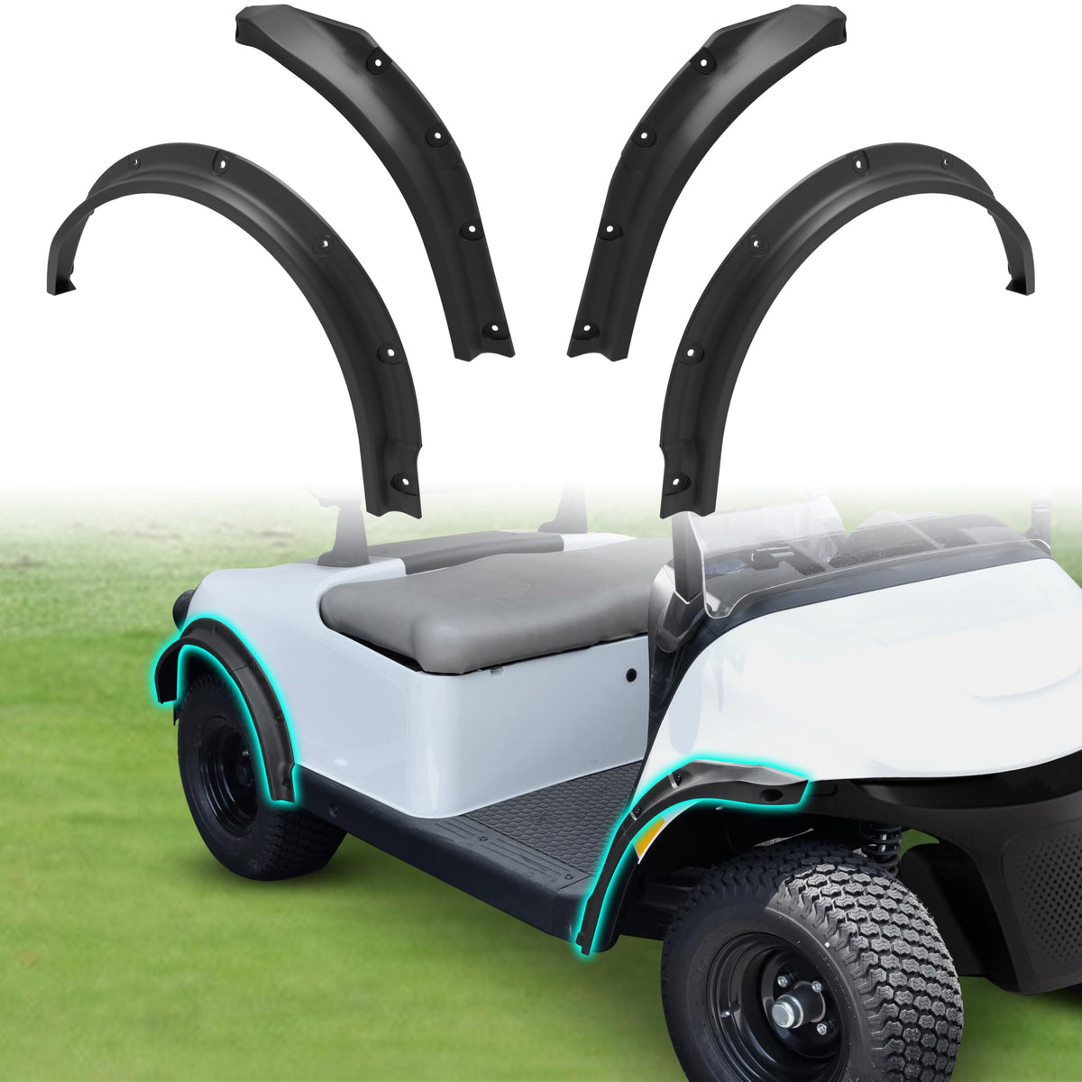 SLORIMOD fender flares on EZGO RXV Valor 2025 front view protect wheel arches