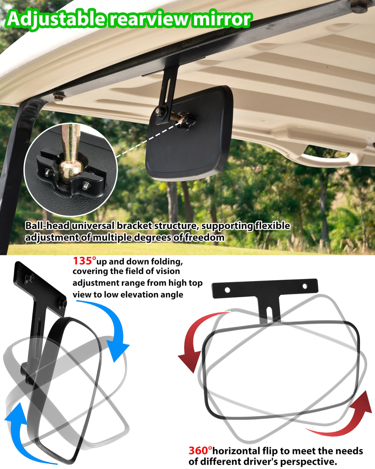 SLORIMOD panoramic 8.2×5 inch convex lens reduces blind spots for safer reversing
