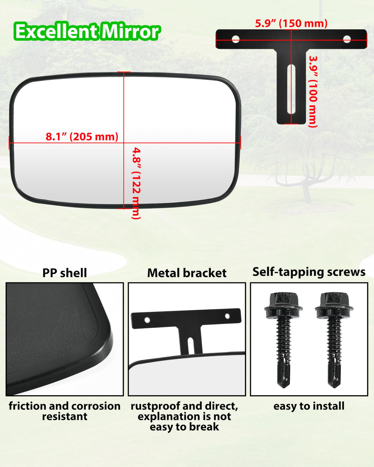 SLORIMOD reinforced mounting system keeps the mirror steady on rough terrain