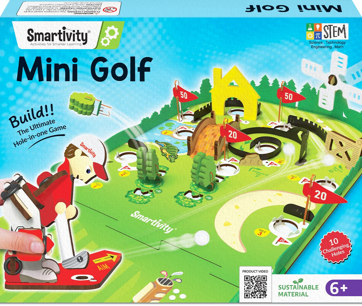 Smartivity mini golf tabletop set during build for creative learning