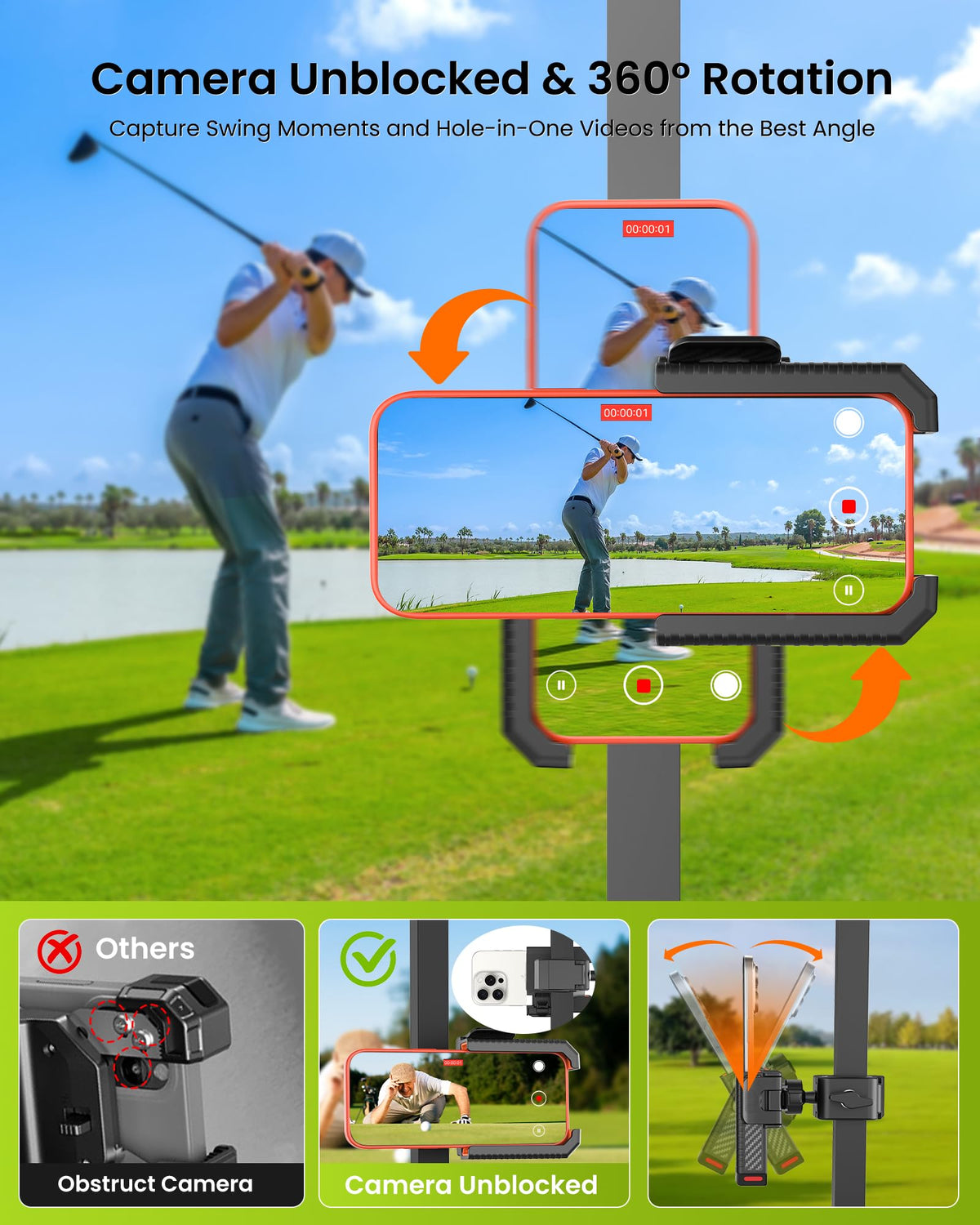 Smerkod semi-enclosed design keeps camera unobstructed during shots.