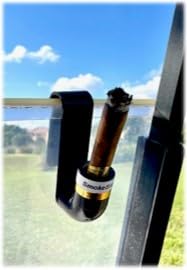 Clip-on attachment on golf bag for easy reach