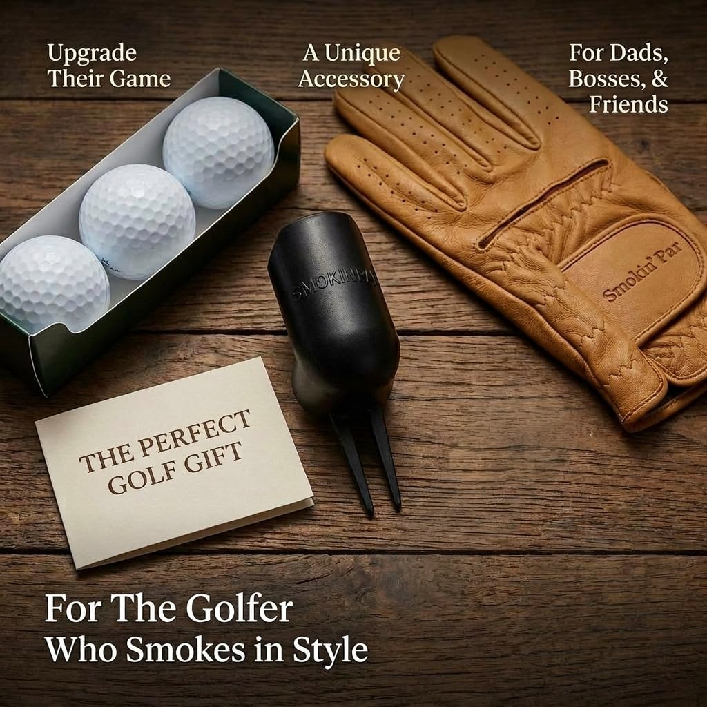 SMOKIN' PAR Smokin' Caddy versatile 3-way design adapts to upright, flat, or tee positions.