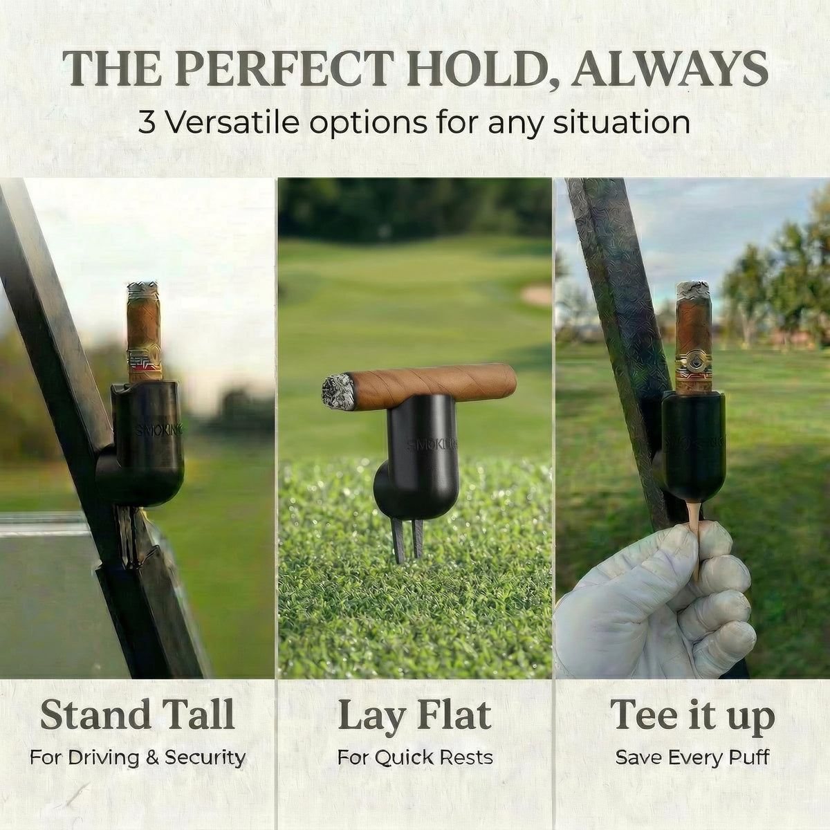 SMOKIN' PAR Smokin' Caddy built-in divot tool adds practical golf-on-green utility.