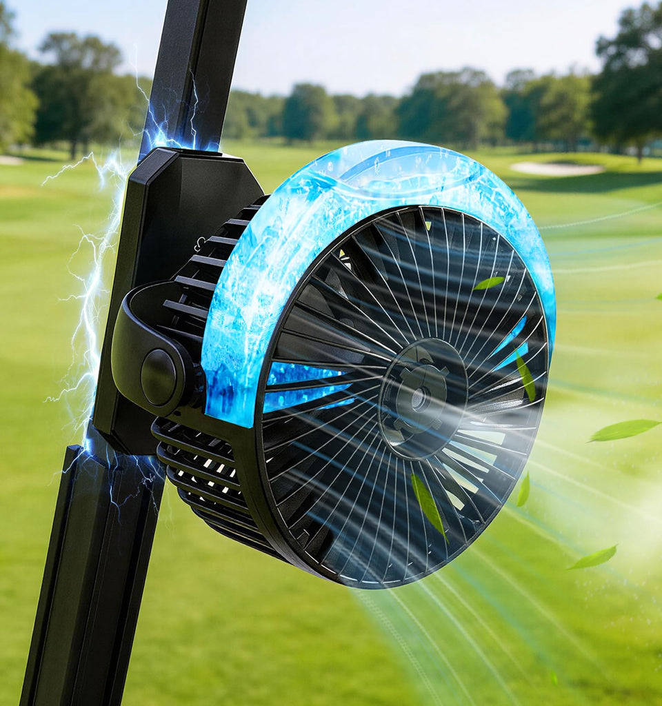 Smusrks magnetic base attachment secures firmly to metal surfaces for stable cooling.