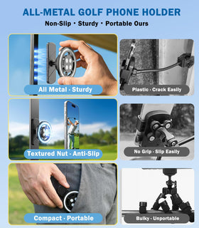 Smusrks magnetic golf cart mount all-metal construction provides durable mounting.
