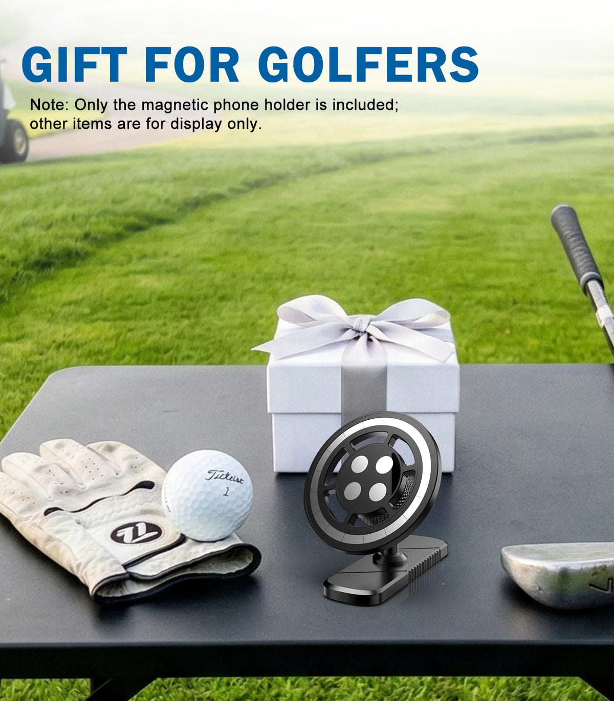 Smusrks magnetic golf cart mount swing analysis helps review form from multiple angles.