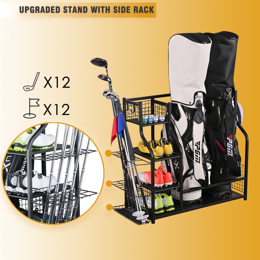 SNAIL Golf Bag Rack shelves for shoes and gloves neatly organized