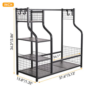 SNAIL Golf Bag Rack Stand dimensions view confirms size in inches.