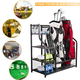 SNAIL Golf Bag Rack Stand hooks close-up displays four movable hooks.