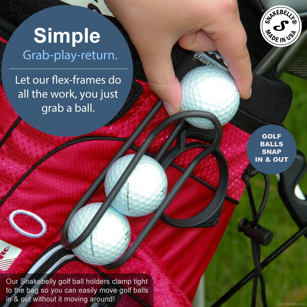 SnakeBelly foam bag clip keeps balls securely in place.