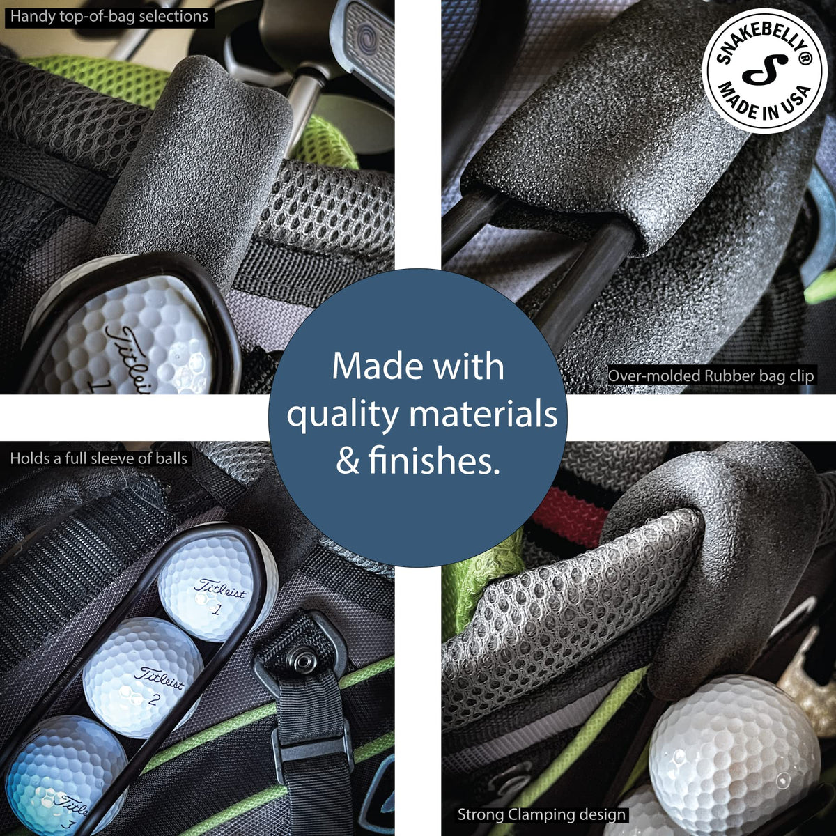 SnakeBelly PRO ball storage at bag top for quick pick