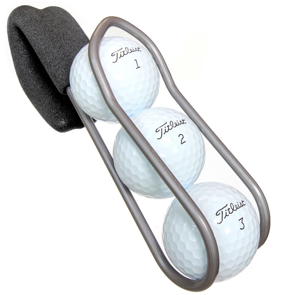 SnakeBelly PRO golf ball holder front view with quick-access ball storage