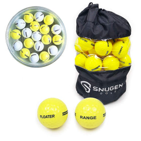 Snugen Floater ball closeup shows durable 2-piece construction for pool practice.