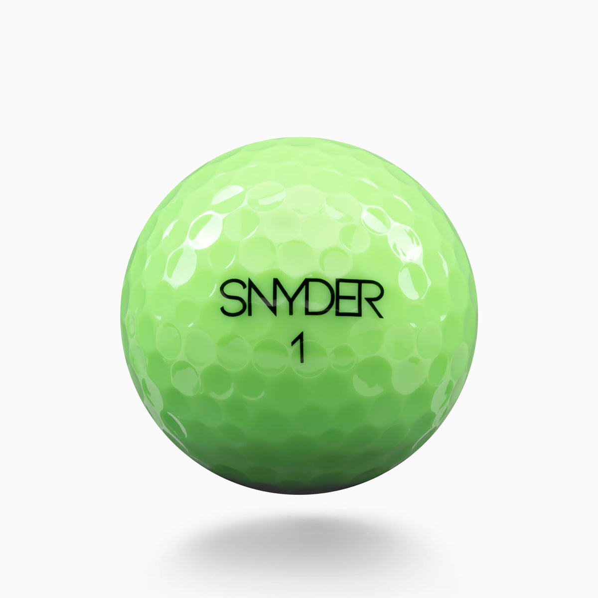 Snyder Prox Golf Balls aerial shot highlights 322-dimple pattern for stable flight