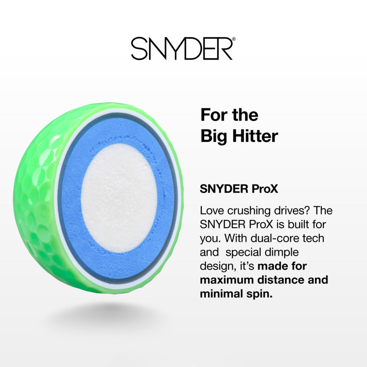 Snyder Prox Golf Balls white color option for classic visibility on sunny days