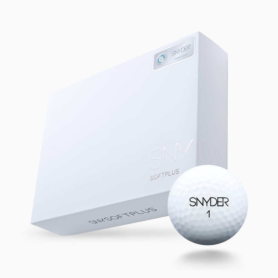 Snyder Soft Plus white golf balls 12-pack provide reliable visibility on greens.