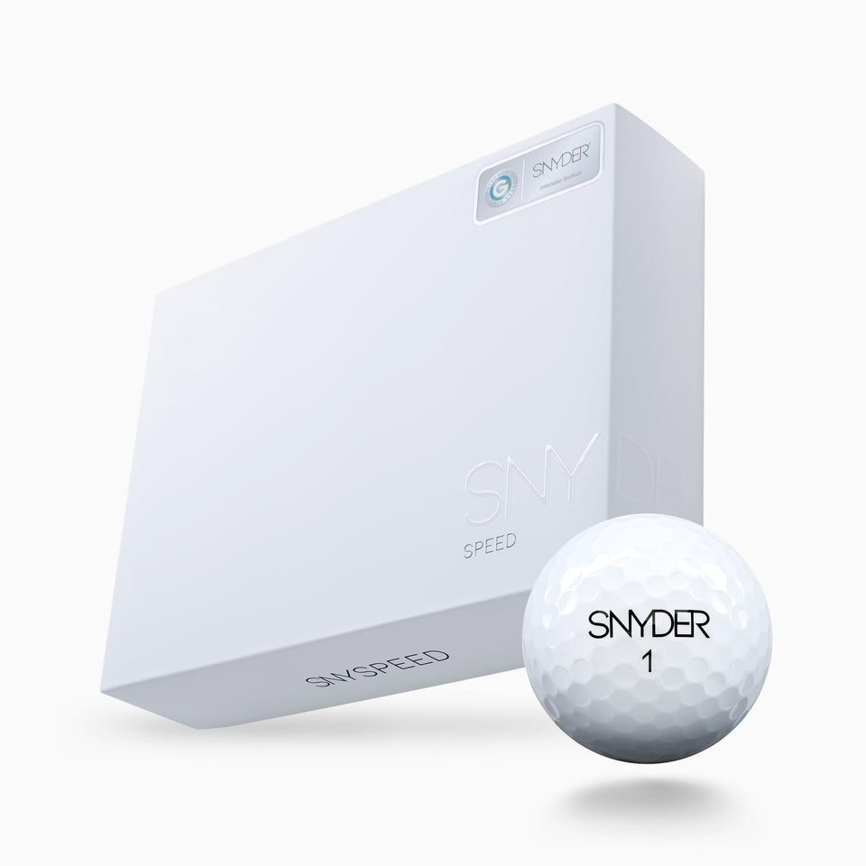 Snyder Speed Golf Balls 3-piece core visually shown for enhanced distance potential.
