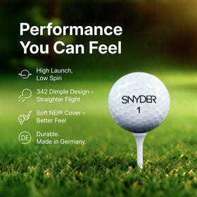 Snyder Speed Golf Ball high-visibility design helps align shots on the green.