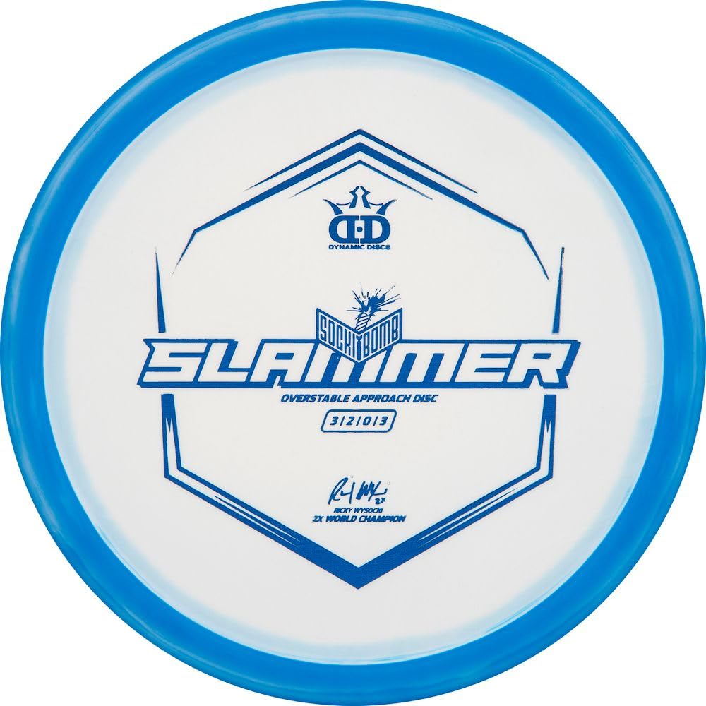Sockibomb Slammer putter in hand ready for precise approaches.