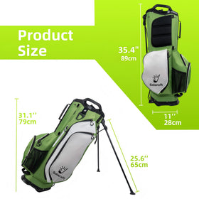 Solaraft Golf Stand Bag demonstrates anti-slip base for solid footing on turf