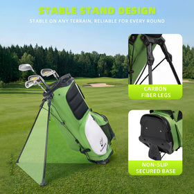 Solaraft Golf Stand Bag with carbon fiber legs for quick setup and stable stance