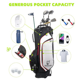 Solaraft Golf Stand Bag padded shoulder straps for comfortable all-day carry.