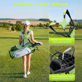 Solaraft Golf Stand Bag highlighting waterproof fabric protecting gear in wet conditions