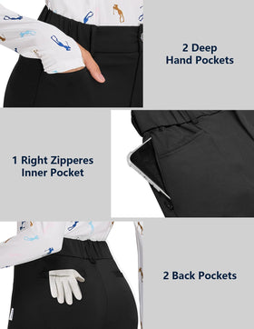 Soneven ankle-7/8 golf pants with ankle slit detail for a chic finish