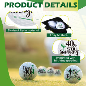 Sonwyoung ball with 40th birthday greeting adds a personal touch on the course.