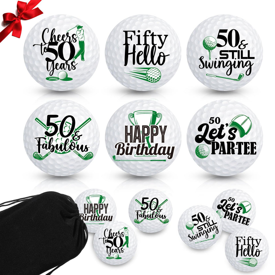 Sonwyoung six-pack 50th birthday golf balls gift set, ideal for milestone celebrations.