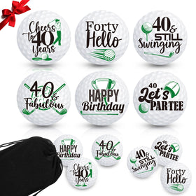 Sonwyoung six birthday golf balls, ideal for gifting to golf lovers celebrating a 40th.