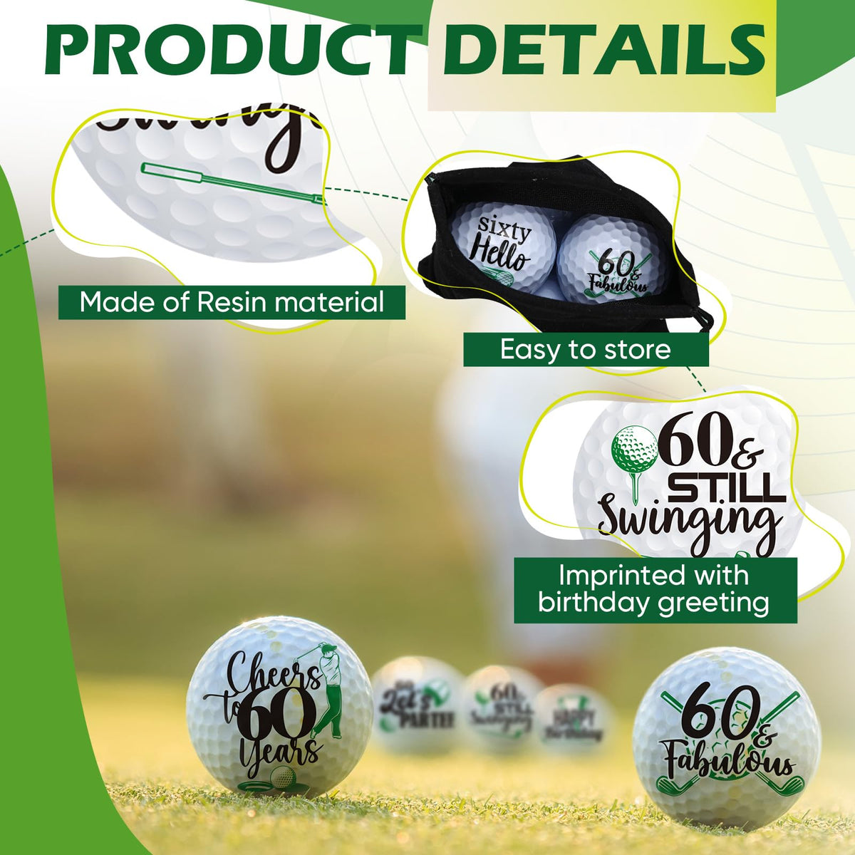 Sonwyoung resin golf balls, durable for practice and play
