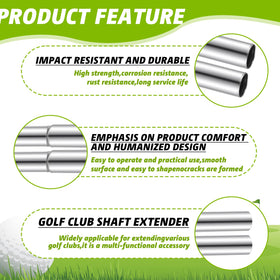 Silver steel shaft extensions from Sonwyoung for reliable length adjustments on iron and wood clubs