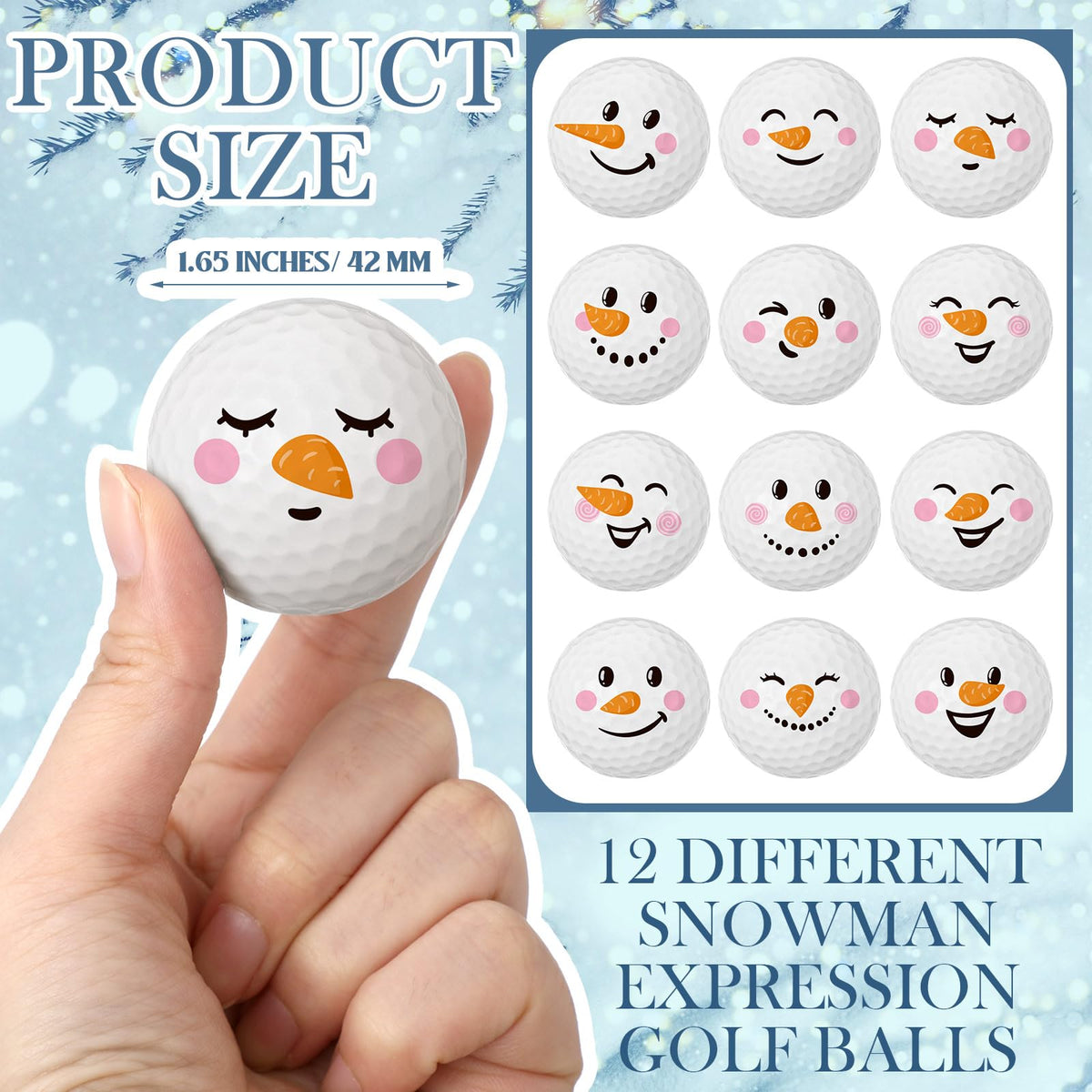Sonwyoung snowman golf ball closeup shows durable finish