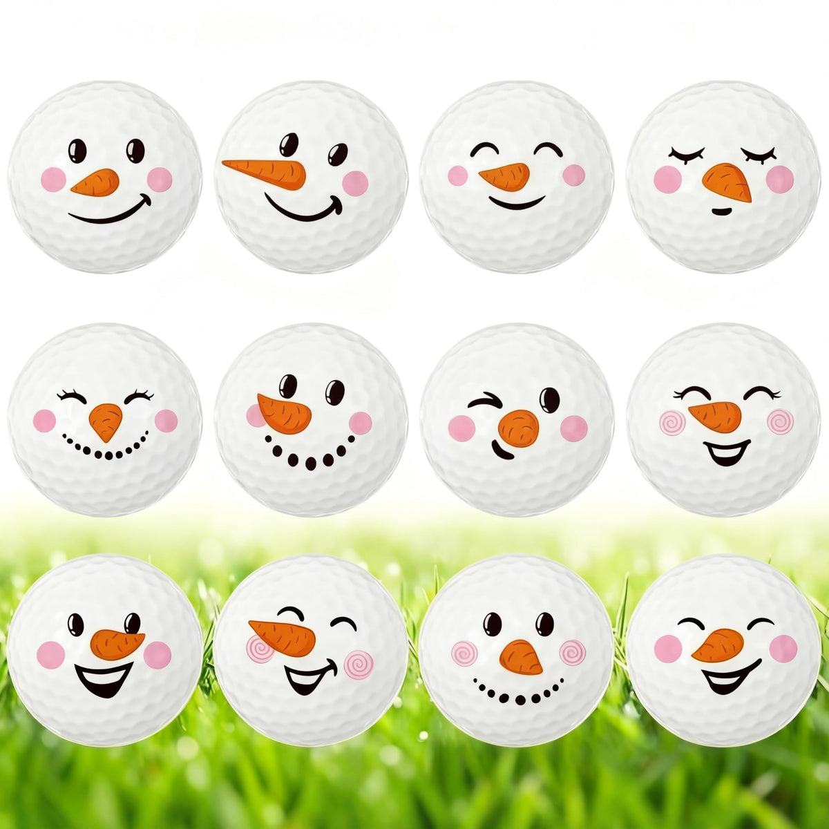Sonwyoung snowman golf balls collection with festive design for holiday rounds