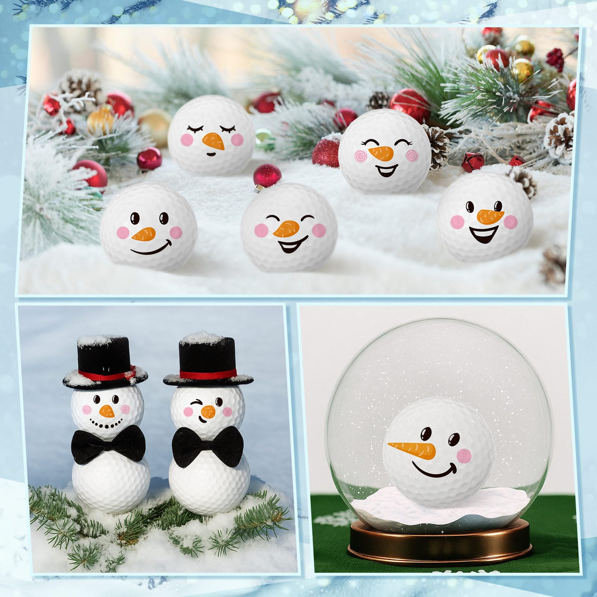 Sonwyoung winter-themed golf balls packaging highlights 12-pack value