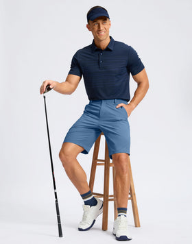 Soothfeel blue casual shorts with UPF 50+ and water-repellent finish for sun and rain.